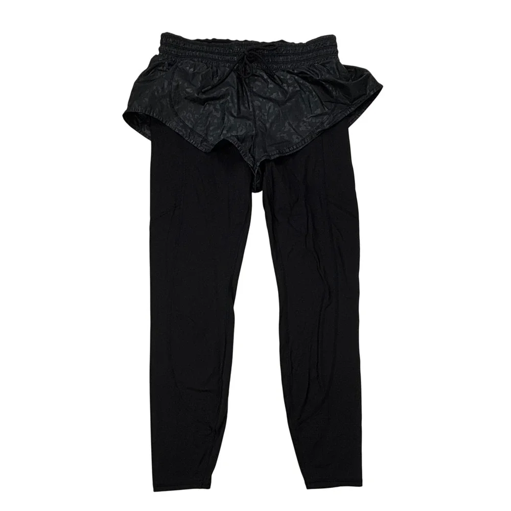 Athleta Rainier 2‎ In 1 Tight Leggings Shorts Overlays Womens SP Small Petite